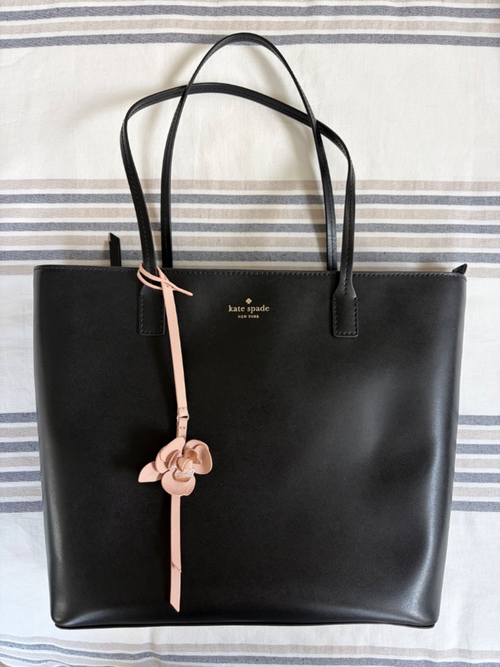 Kate Spade Felicity Street Karla Black Flower Dangle Tote - Picture 2 of 10